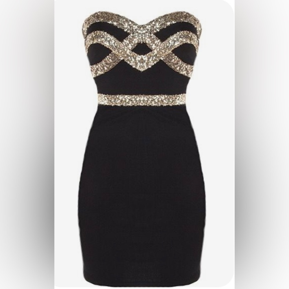 Black and gold dress
